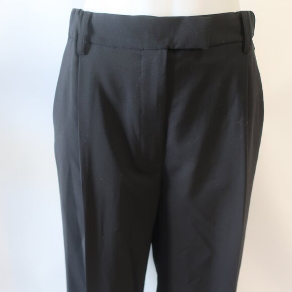 NWT Womens WE-AR4 Boyfriend 100% Wool Jet Black Wide Leg Pants M - Picture 4 of 10